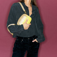 Petit sac Charly en python - Jaune Mais