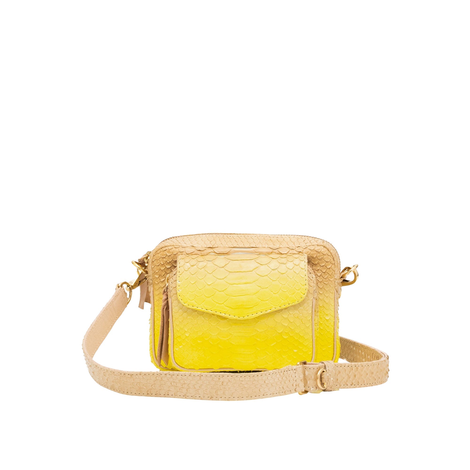 Petit sac Charly en python - Jaune Mais