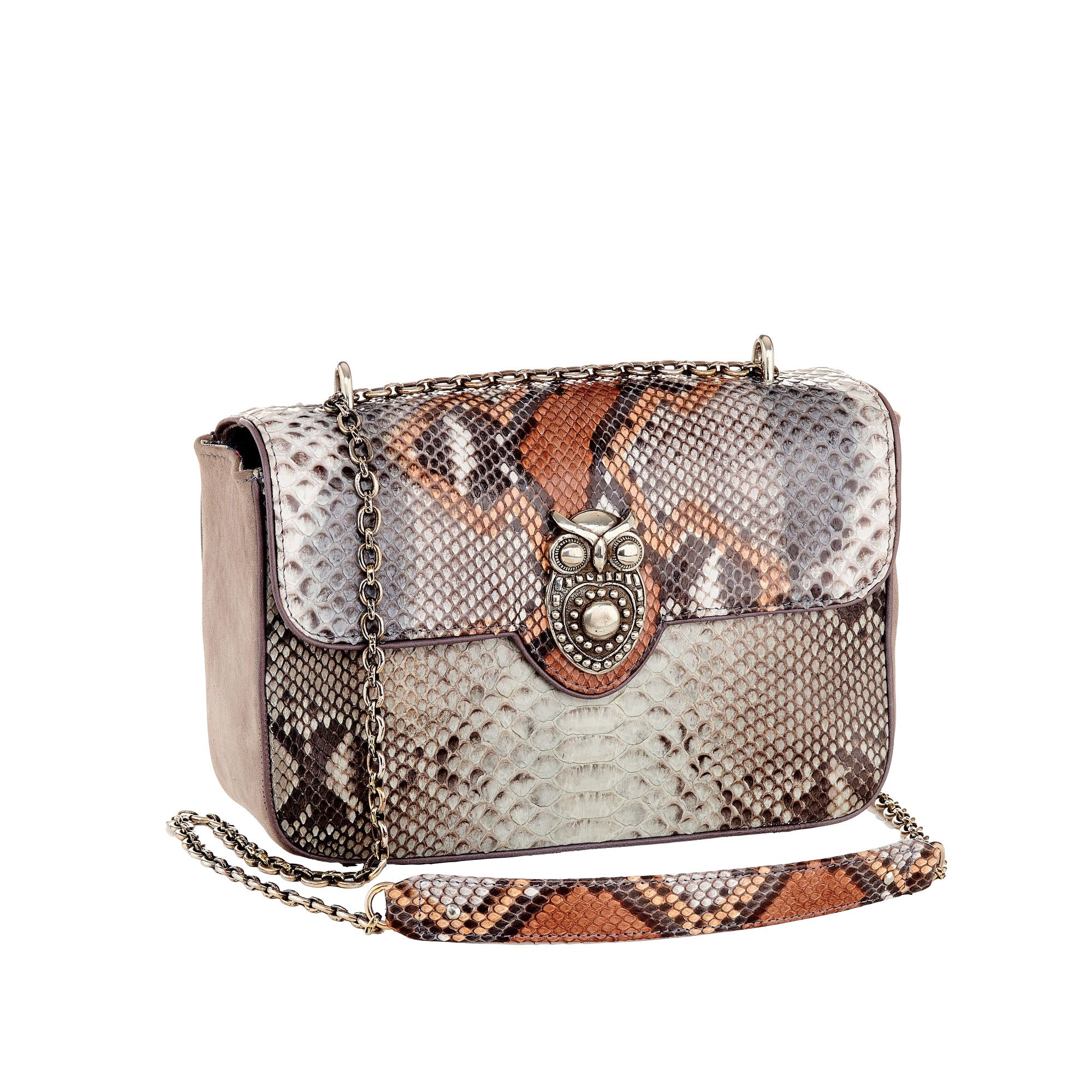 Grand sac Ava en python - Owl Gris