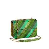 Grand sac Ava en python - Patchwork vert