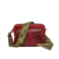 Grand sac Charly en python - Bordeaux Matcha