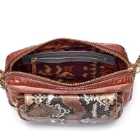 Grand sac Charly chaîne en python - Rose Painted