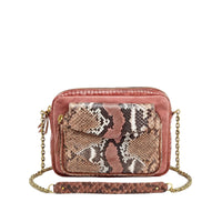 Grand sac Charly chaîne en python - Rose Painted