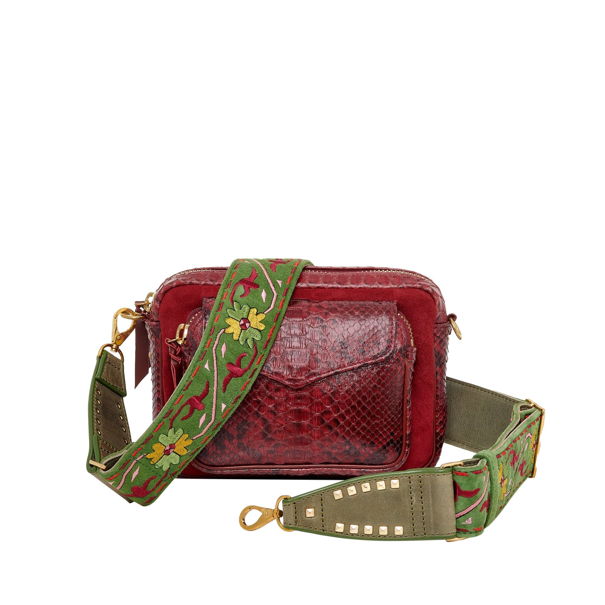 Sac Charly en python - Burgundy Matcha