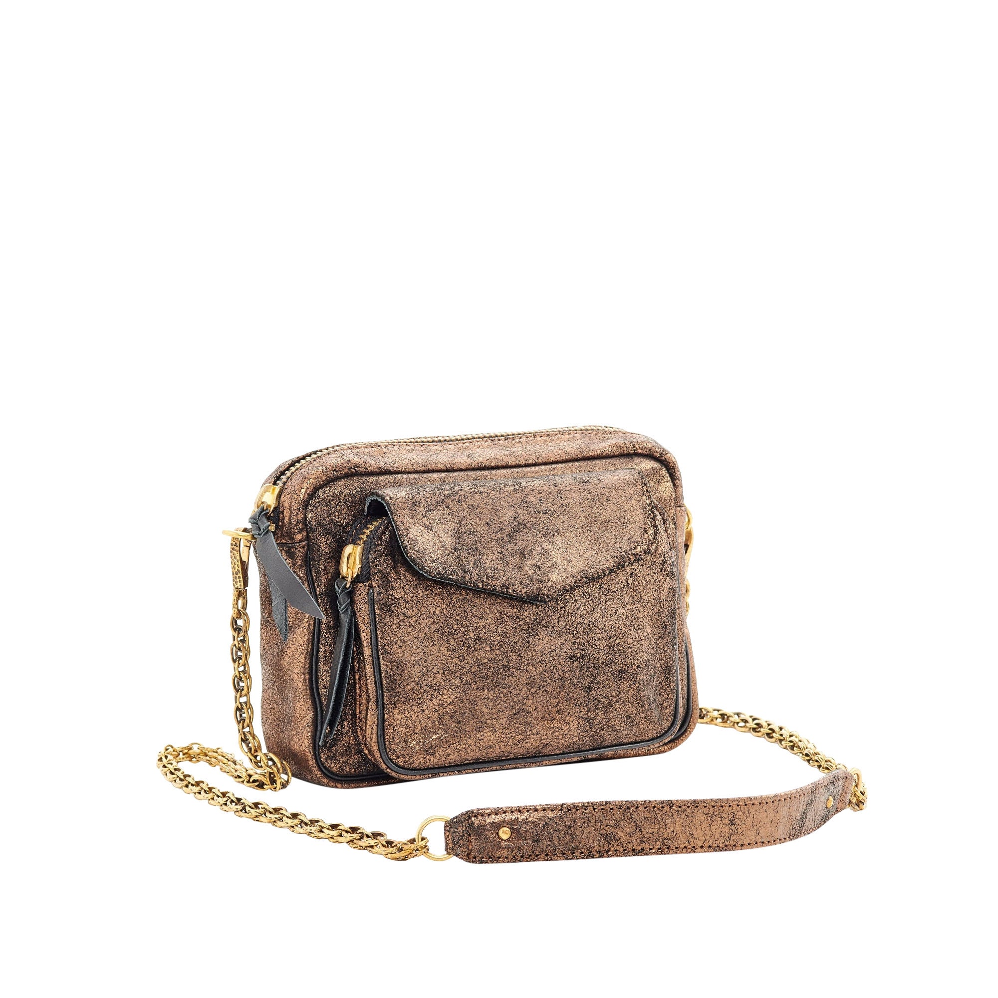 Sac Charly en cuir d'agneau - Doré