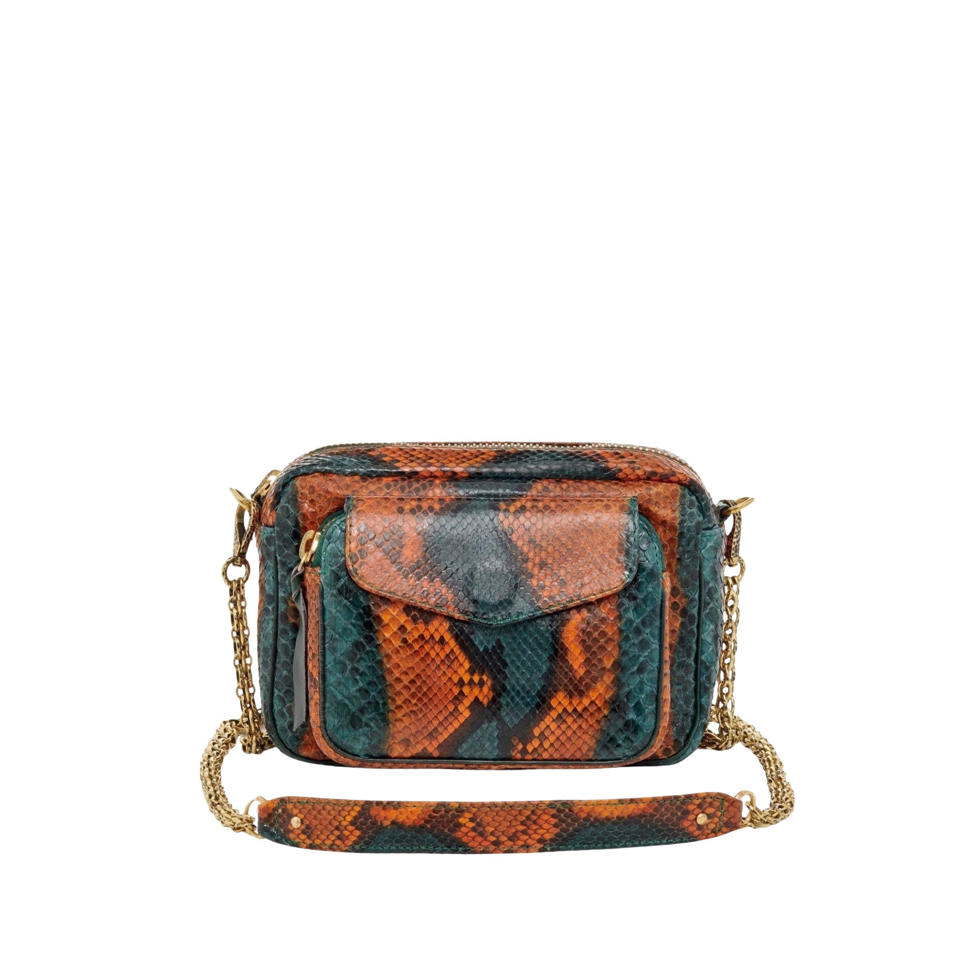 Sac Charly en python - Vert Orange
