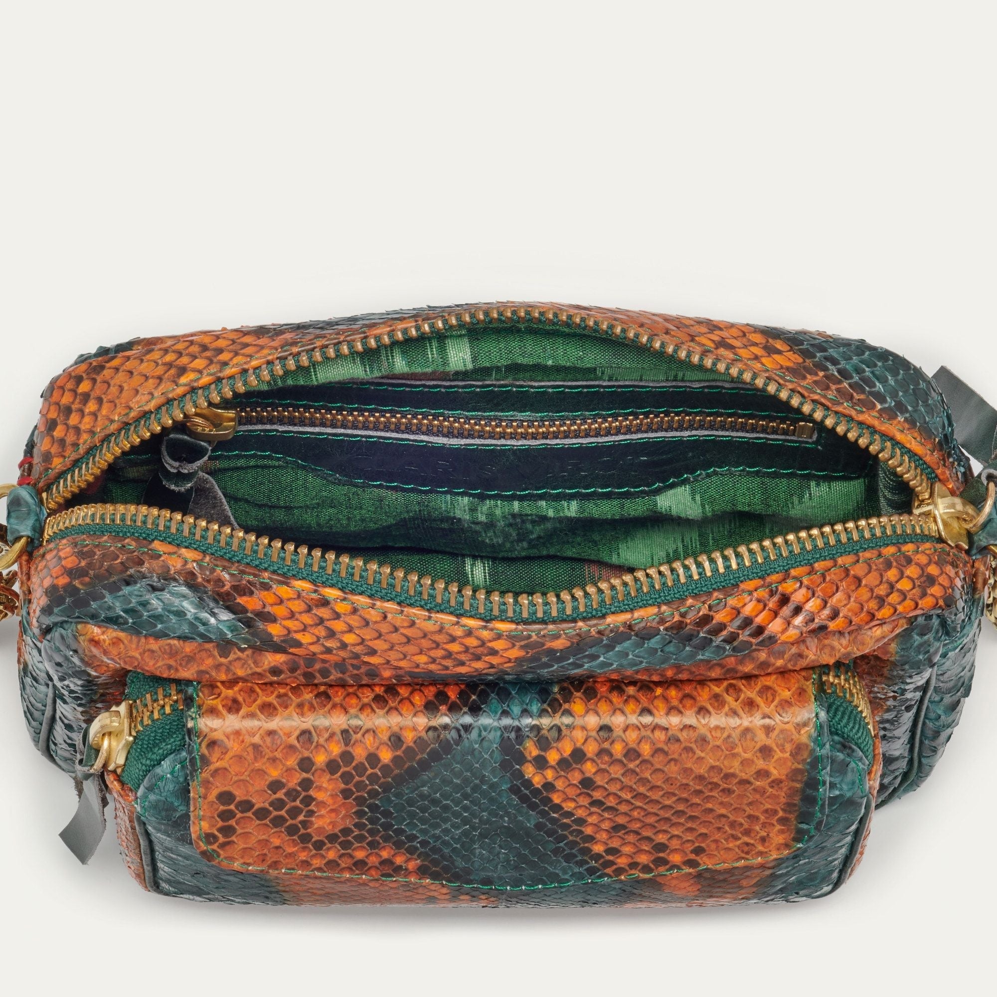 Sac Charly en python - Vert Orange