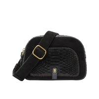 Sac Clara en python et daim - Noir