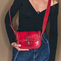 Petit sac Manon en cobra - Rubis