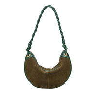 Chris bag in suede - Green & Bronze