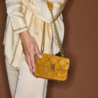 Ava small suede bag - Amber