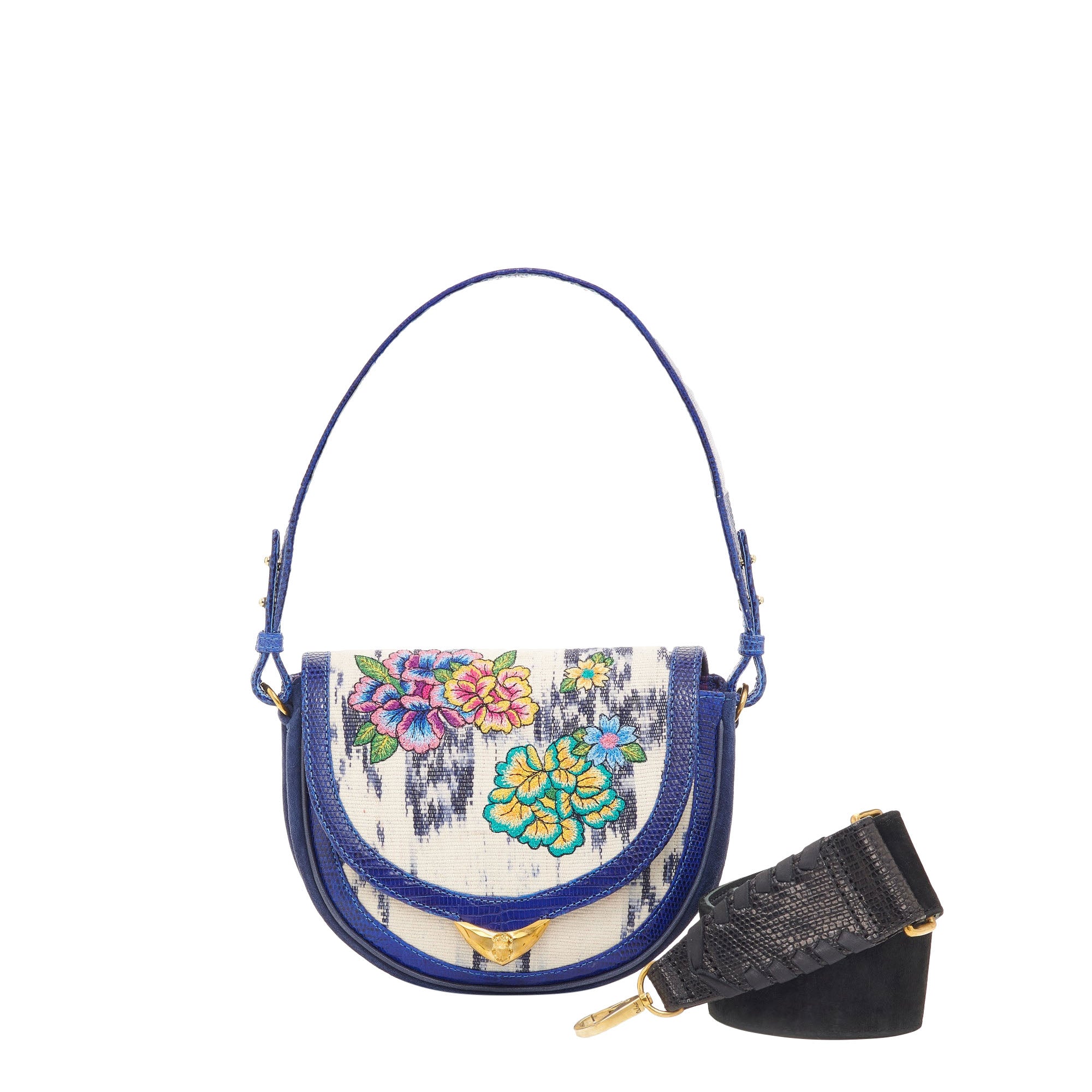 Victoria bag in lizard embroidery - Blue