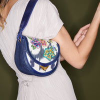 Victoria bag in lizard embroidery - Blue