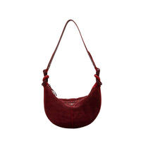 Sac Chris en cuir de veau et python - Bordeaux & Rubis