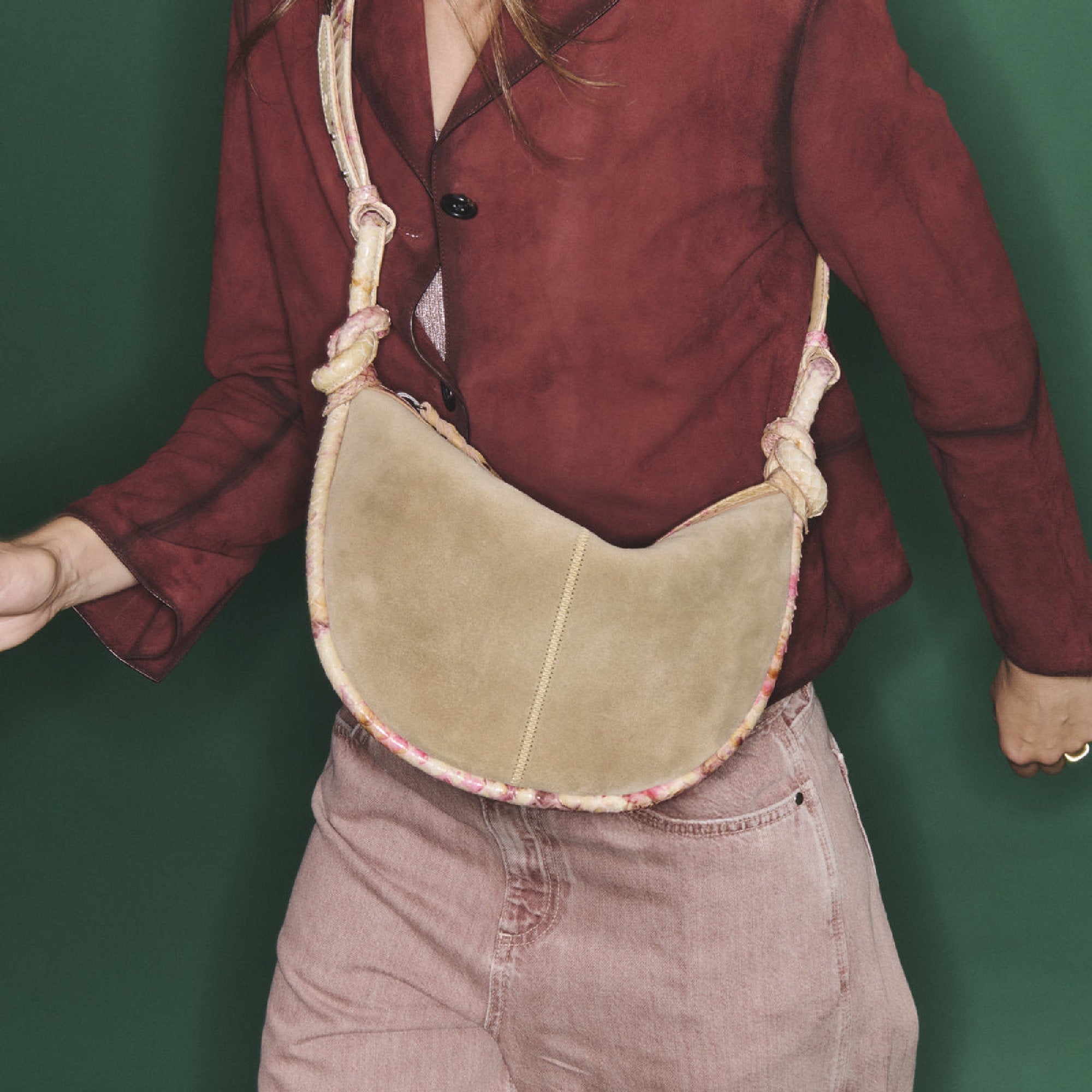 Petit sac Chris en cuir de veau et python - Amphore