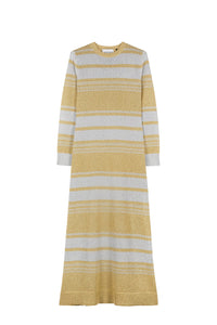 Robe Saganbis rayée coupe longue - Gold