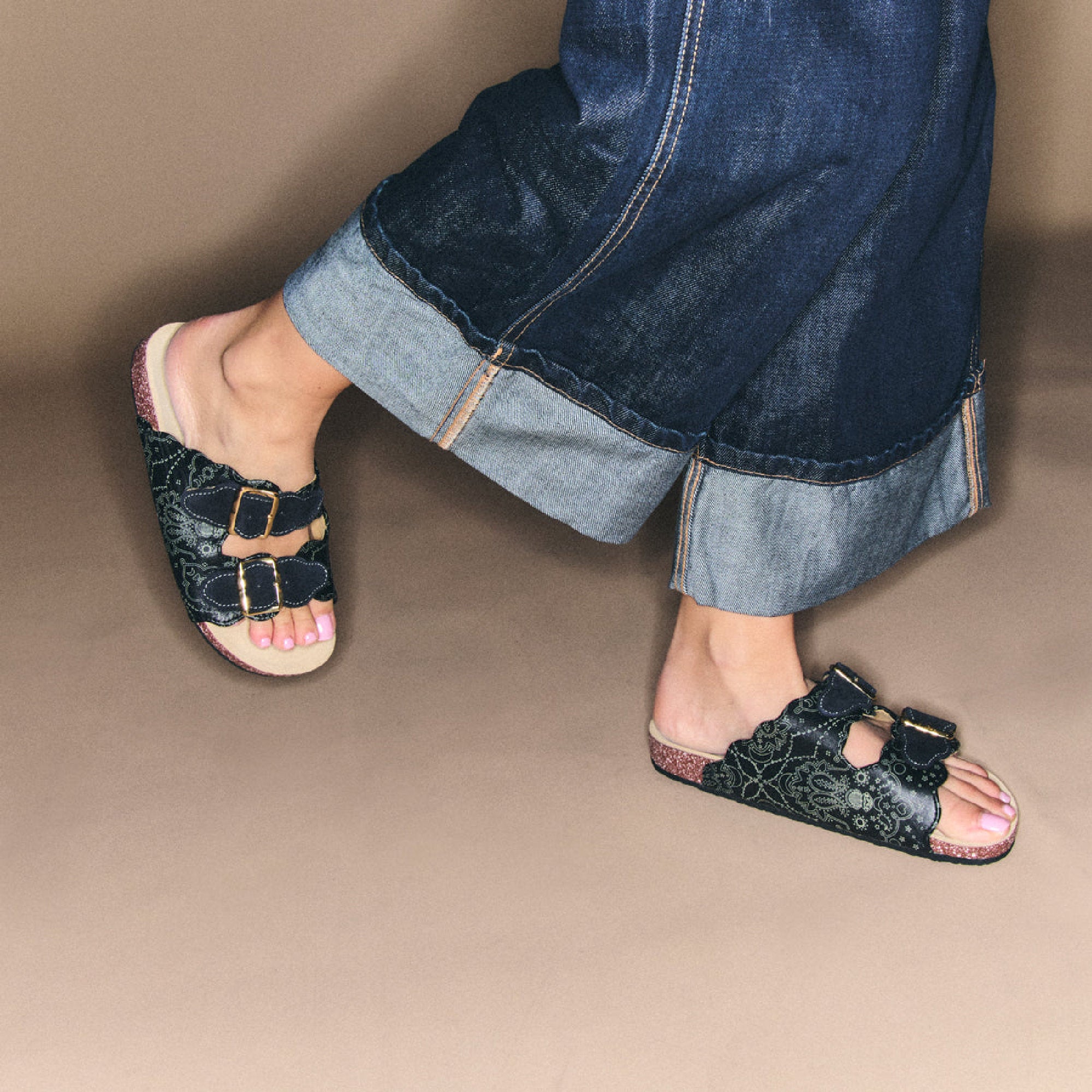 Sandales Odette en cuir nappa - Noir