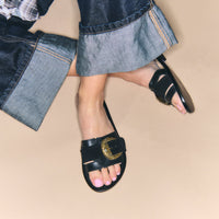 Sandales Violette en cuir - Noir