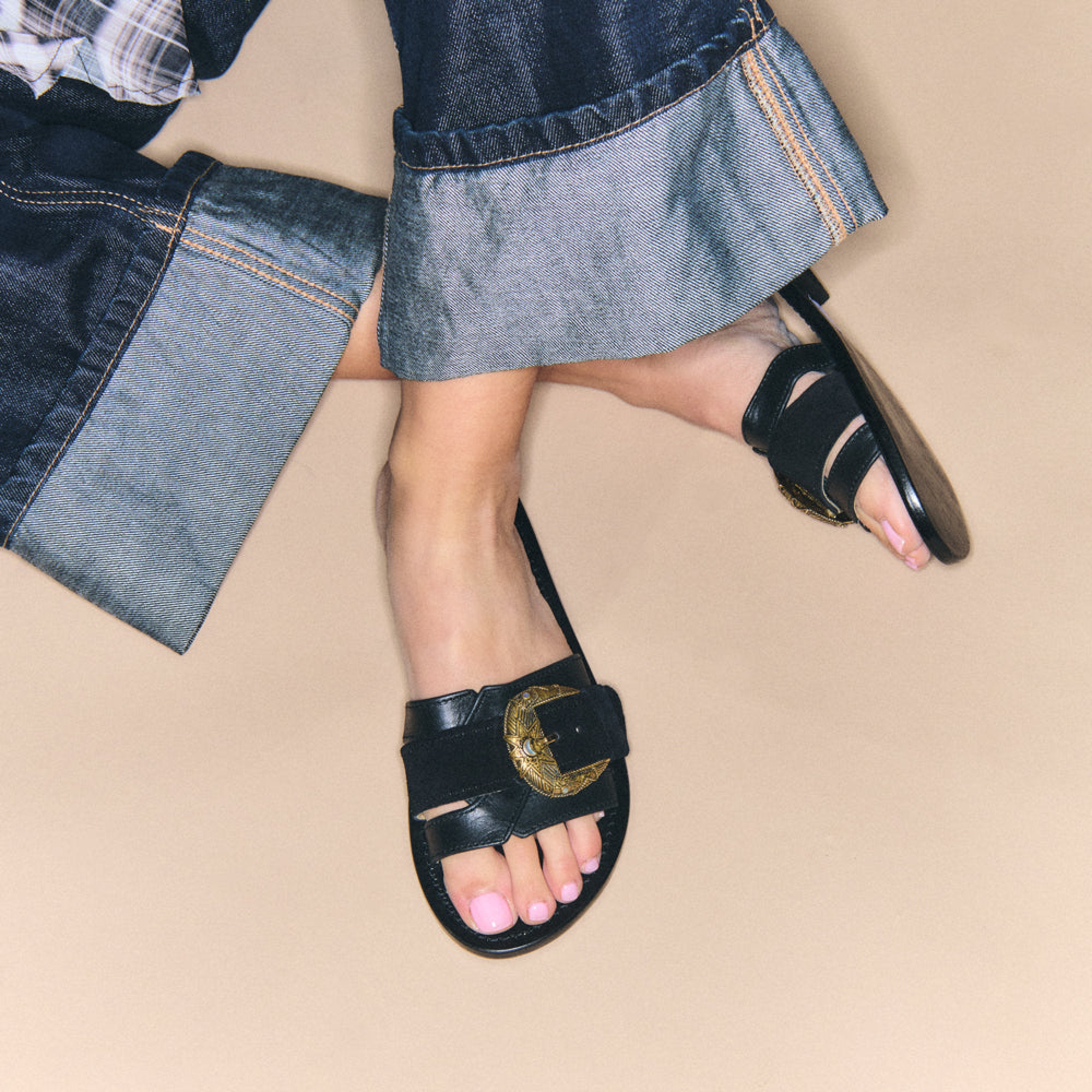 Sandales Violette en cuir - Noir