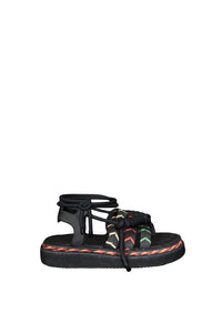 Flat rope sandals - Black