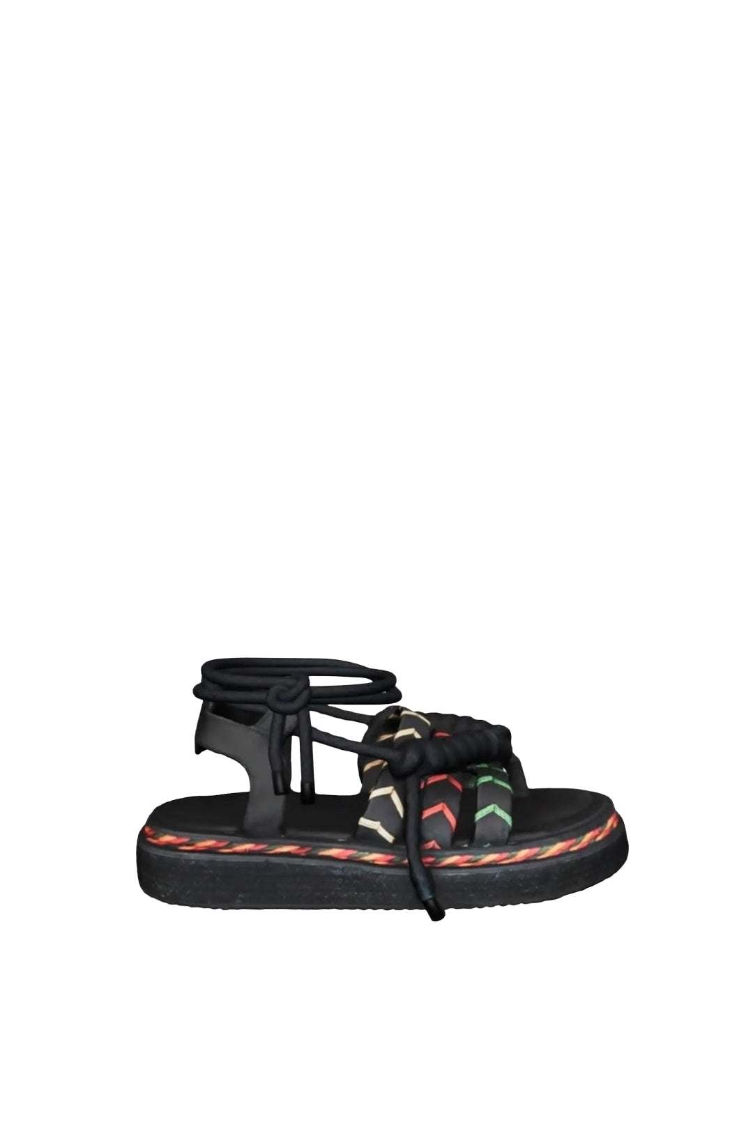 Flat rope sandals - Black