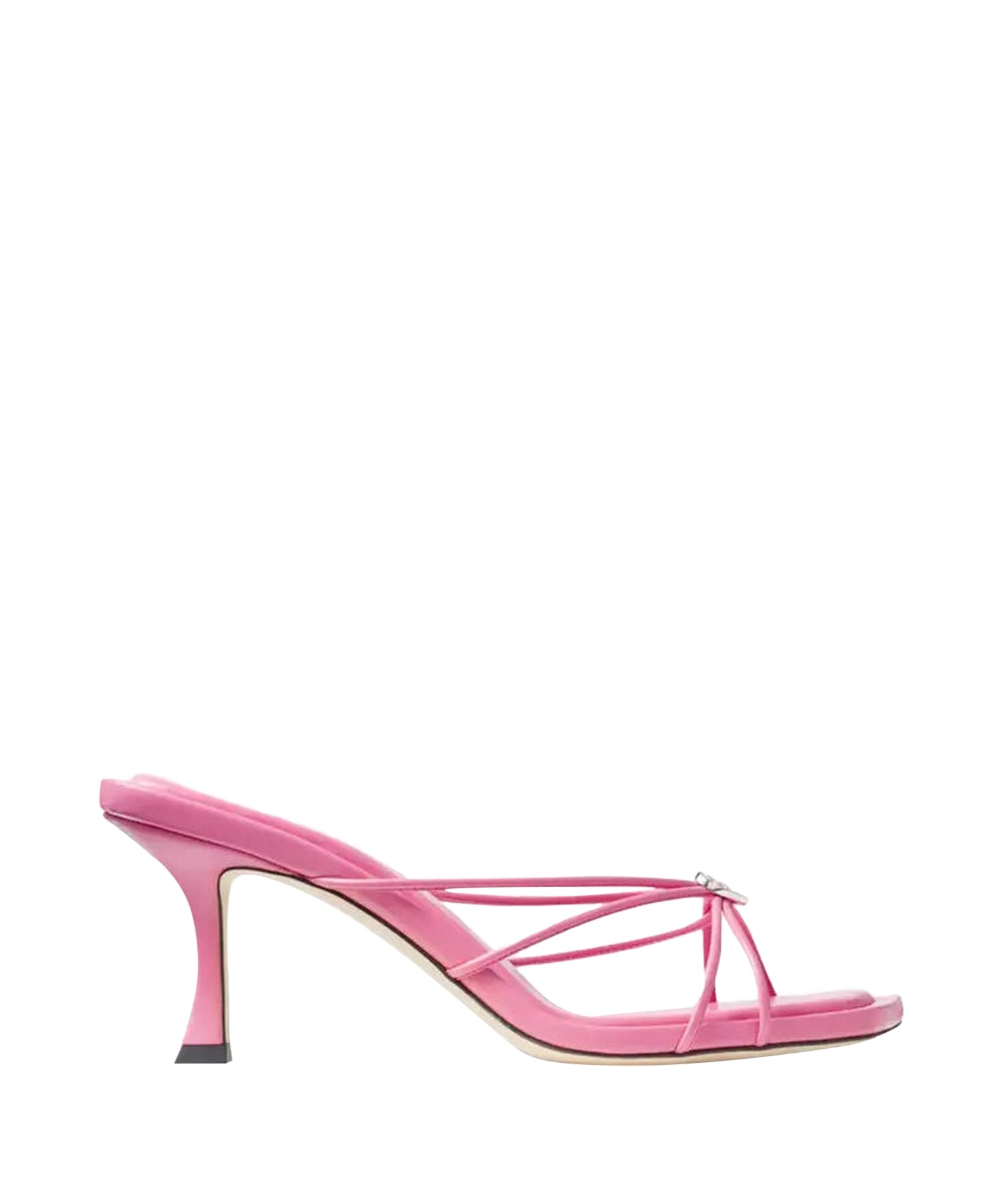 Mules Indiya 70 en cuir à cœurs - Candy Pink