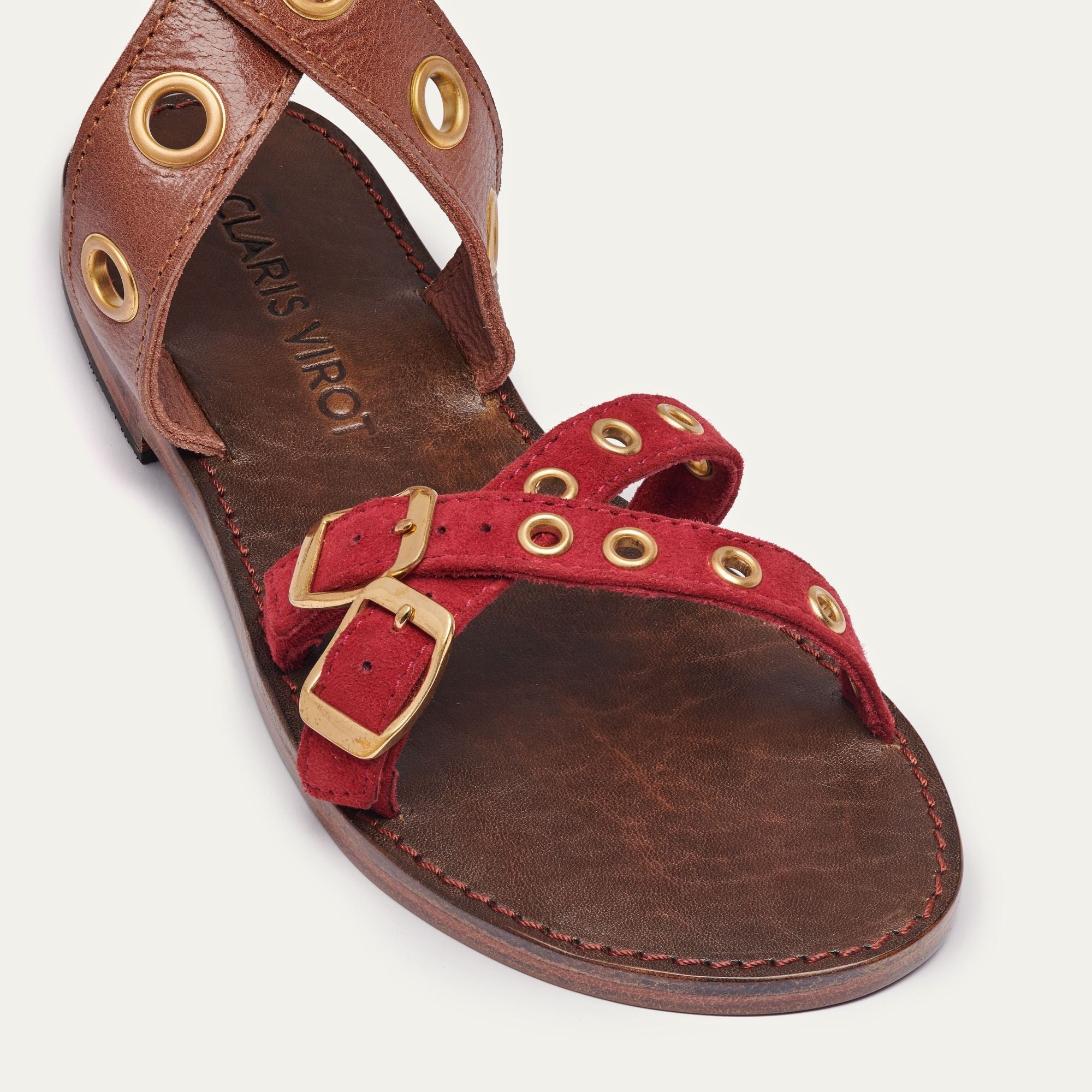 Sandales Laurette en cuir - Chocolat