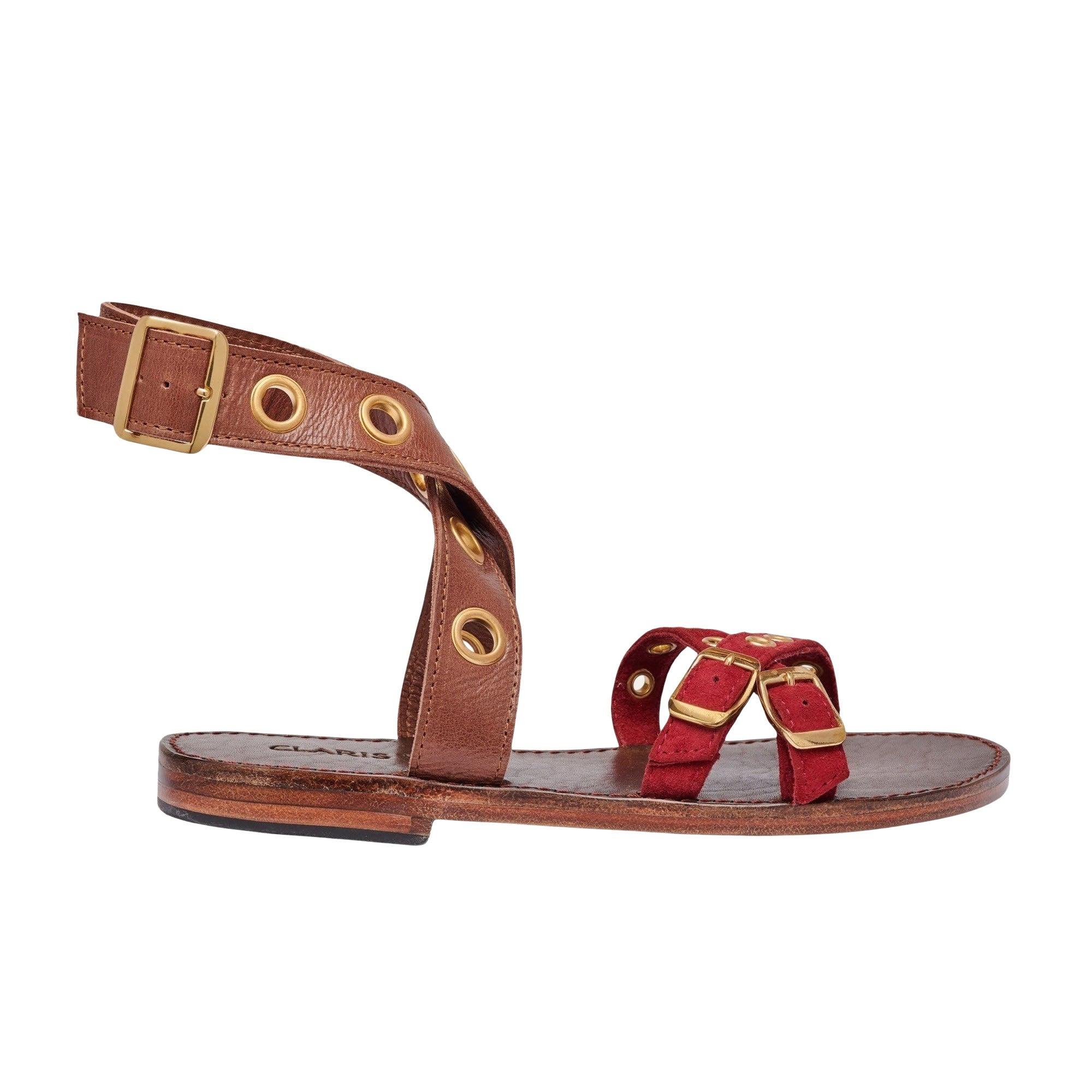 Sandales Laurette en cuir - Chocolat