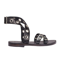 Sandales Laurette en python - Noir