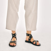 Sandales Laurette en python - Noir