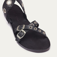 Sandales Laurette en python - Noir