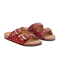 Sandales Odette en python et suède - Bordeaux