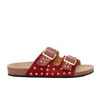 Sandales Odette en python et suède - Bordeaux