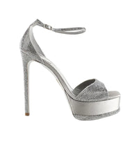 Sandales à plateforme Anastasia 130 à strass en satin - Avorio & Moonlight