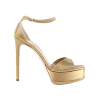 Sandales à plateforme Anastasia 130 à strass en satin - Oro & Sunshine