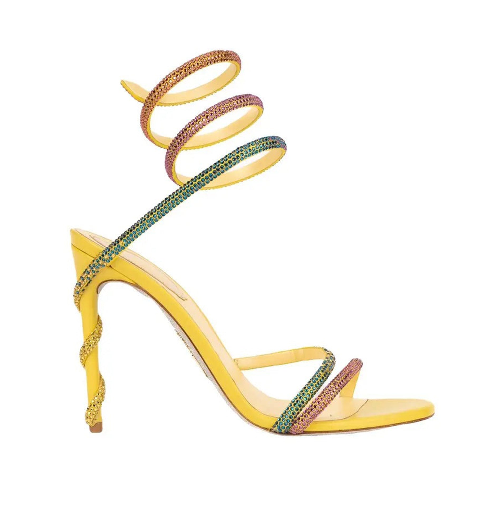 Sandales à talons Margot 105 à strass en satin - Giallo & Indian