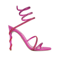 Sandales à talons Margot 105 à strass en satin - Fuxia & Degrade