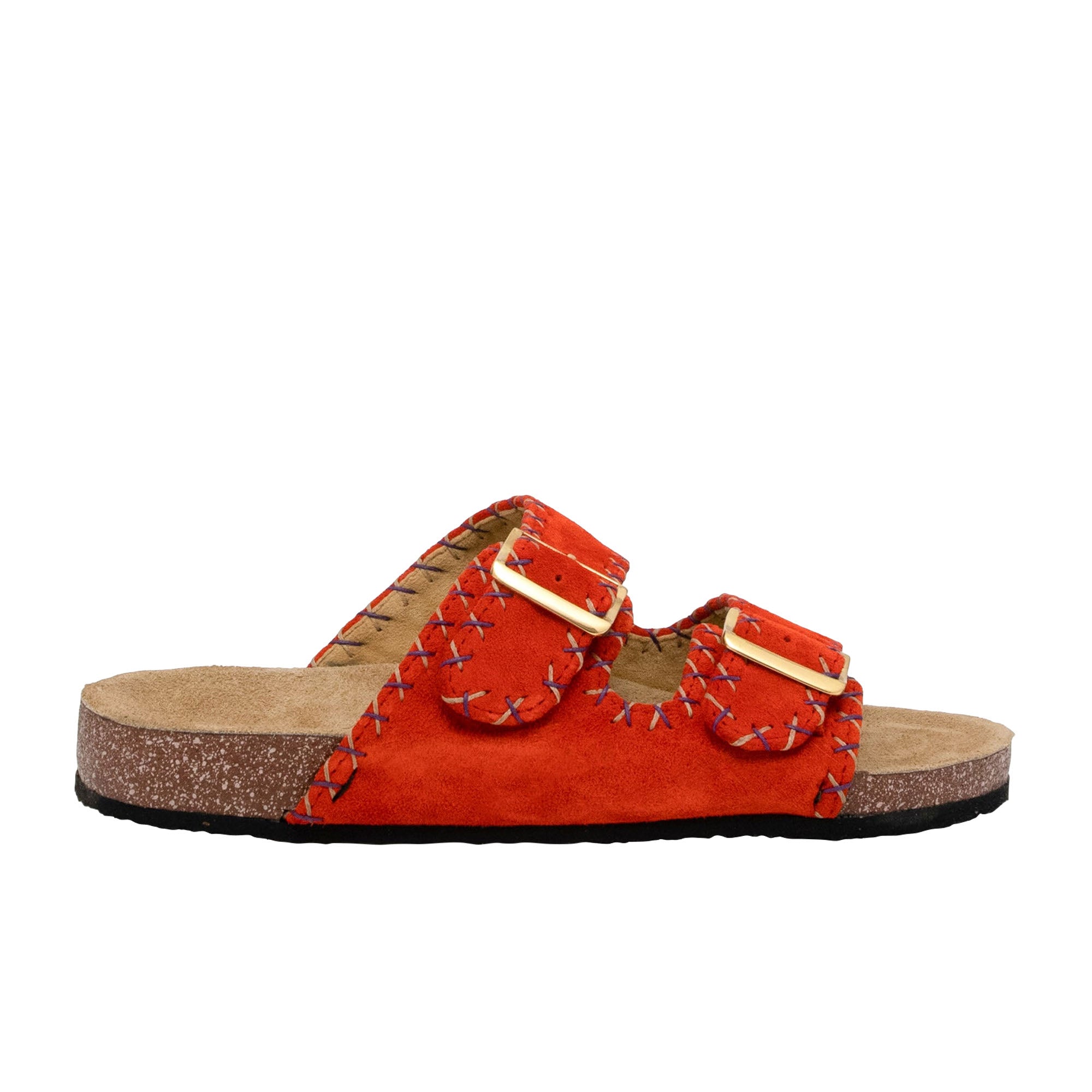 Odette sandals in calf leather - Guava