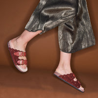 Sandales Odette en cuir - Brique