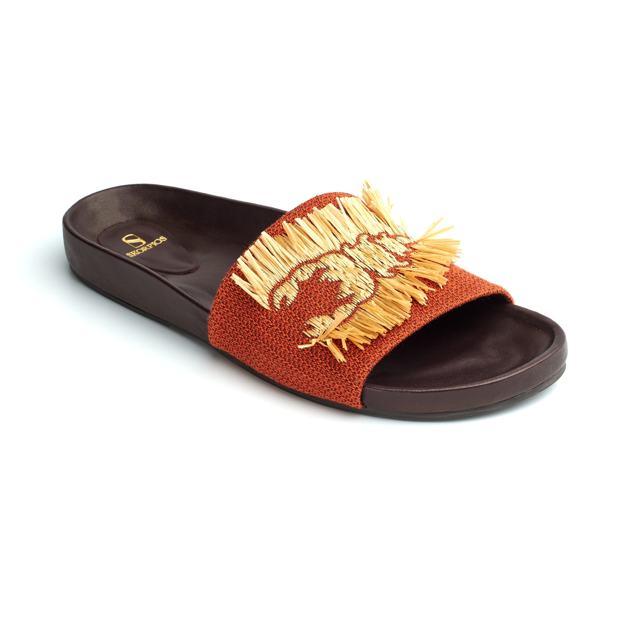11qty NEW / Mules Sara brodées - Orange