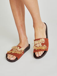 11qty NEW / Mules Sara brodées - Orange