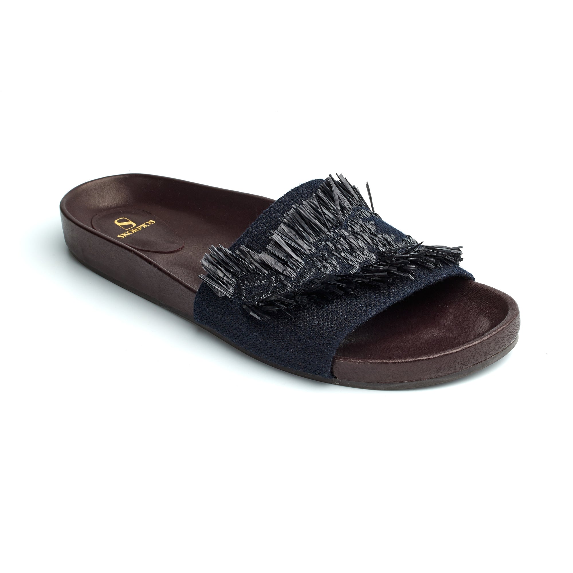 19qty NEW / Mules Sara brodées - Blue