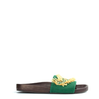 13qty NEW / Mules Sara brodées - Green