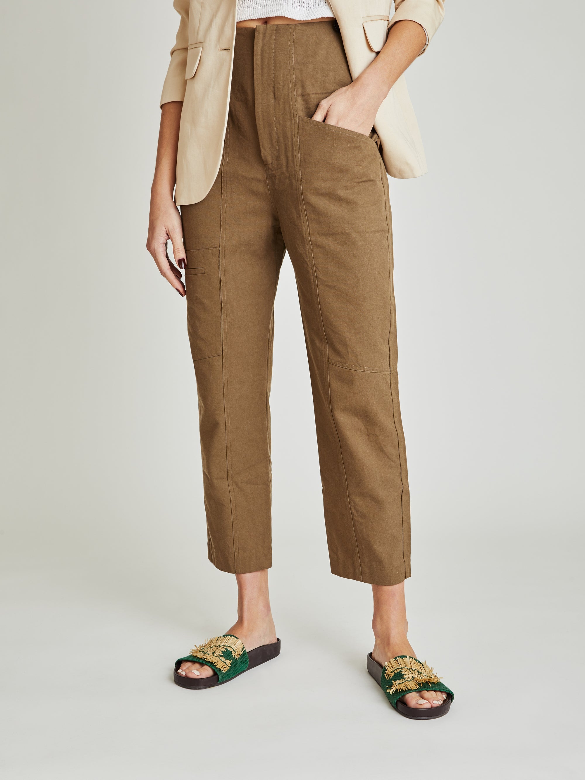 13qty NEW / Mules Sara brodées - Green