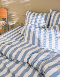 Drap housse en satin de coton - Bleu