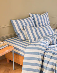 Drap housse en satin de coton - Bleu