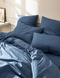 Drap housse en satin de coton - Bleu