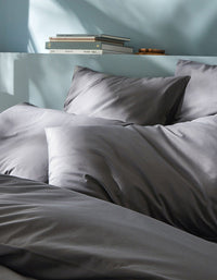 Housse de couette en percale de coton - Gris
