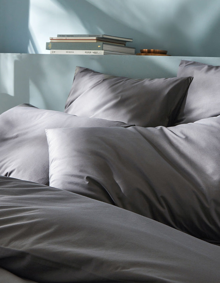 Housse de couette en percale de coton - Gris