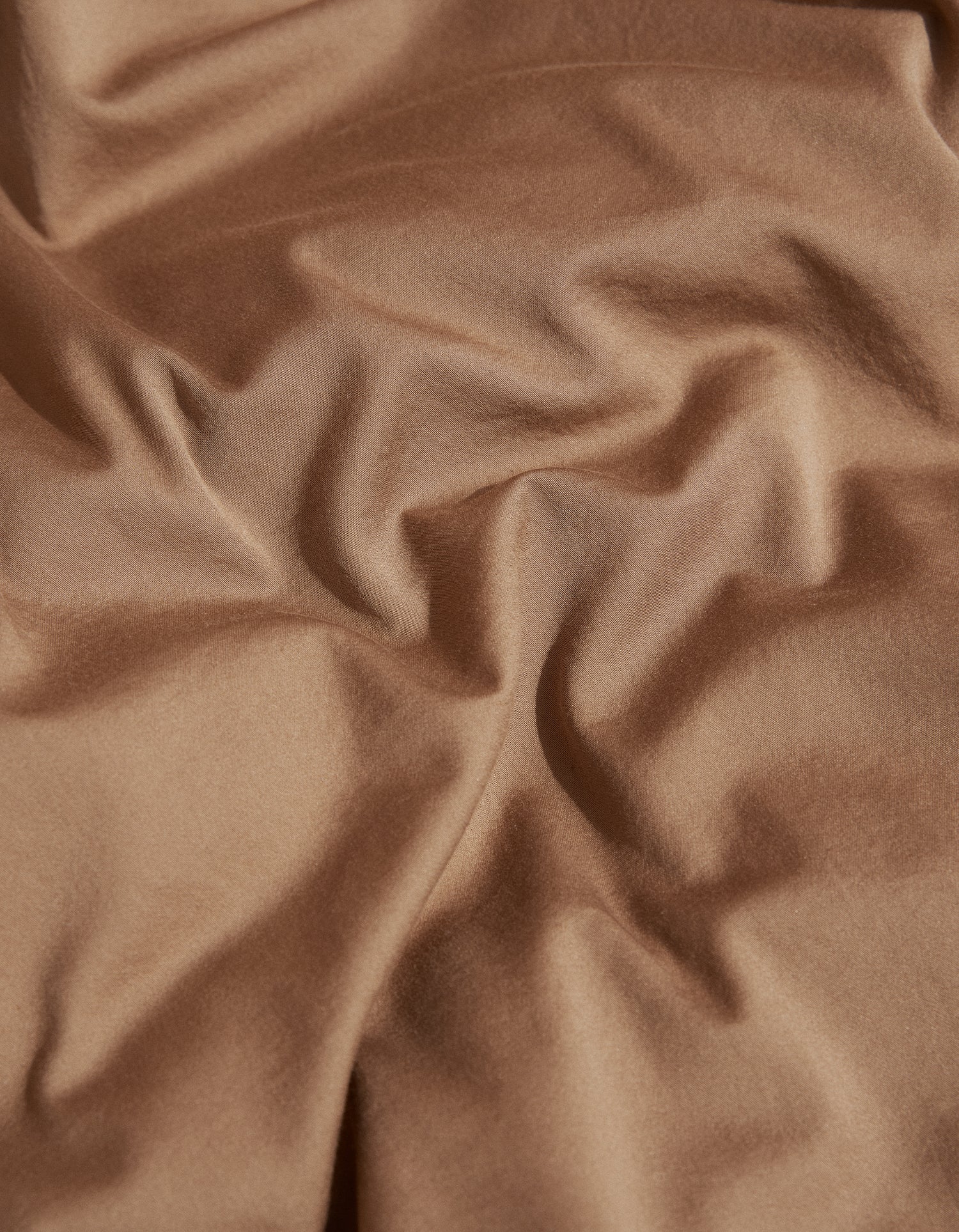 Housse de couette en satin de coton lavé - Tabac